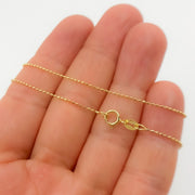 14K Solid Gold Diamond Cut Ball Chain